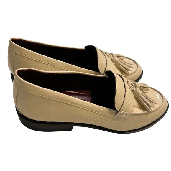 Franco Sarto Cream Tassel Loafers, Slip On Dress Shoes, Classic Women's Footwear - Picture 8 of 15